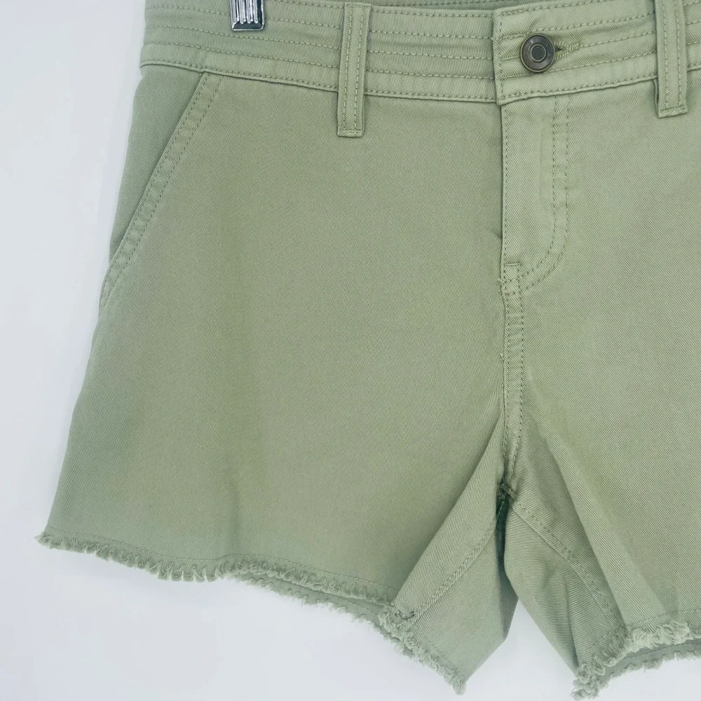 Prana Sancho Shorts Sage Green Olive Mid Rise Frayed Hiking Size‎ 2 Gorpcore